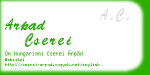 arpad cserei business card